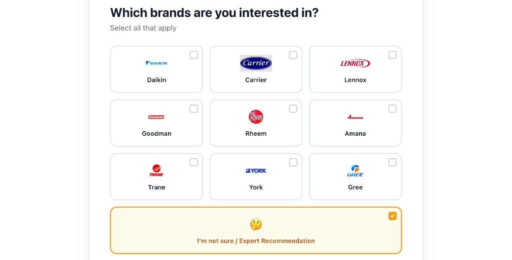 Select HVAC brands