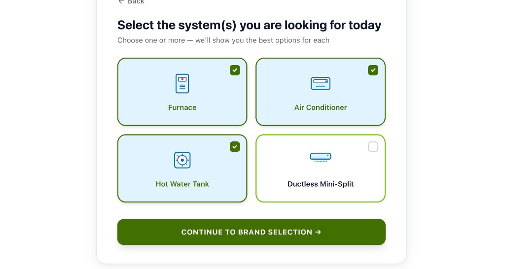 Select HVAC systems